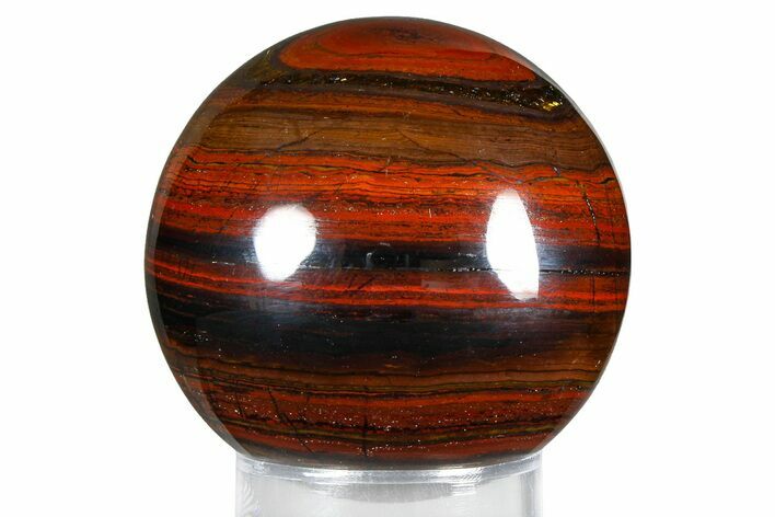 Polished Tiger Iron Stromatolite Sphere - Billion Years #379560